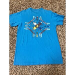 Navajo Great Star Chant Sandpainting Shirt - Men's Small - Blue Single Stitch‎